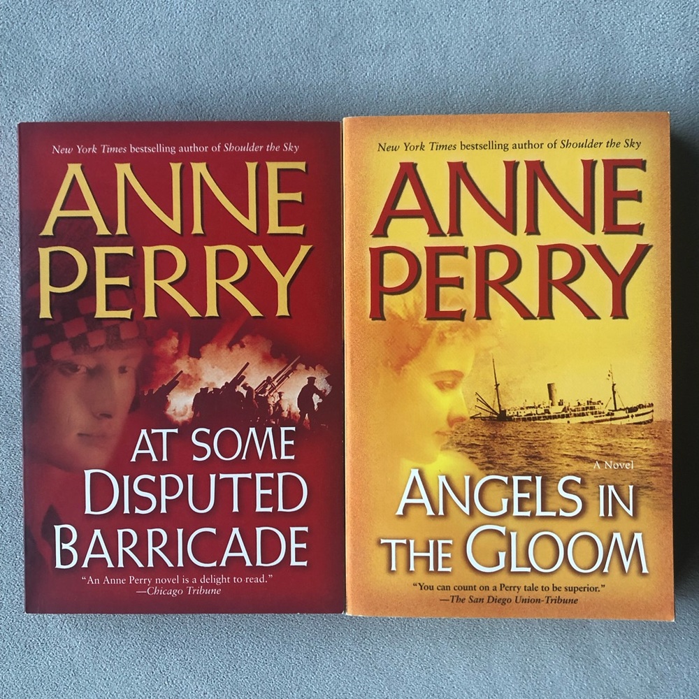 Set of 2 ~ Anne Perry Novels ~ Angels in the Gloom & At Some Disputed Barricade